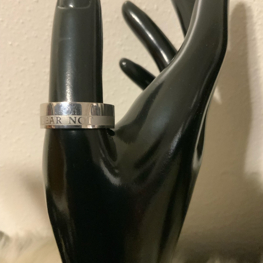 Men’s Silver Stainless Steel Ring with Engraving